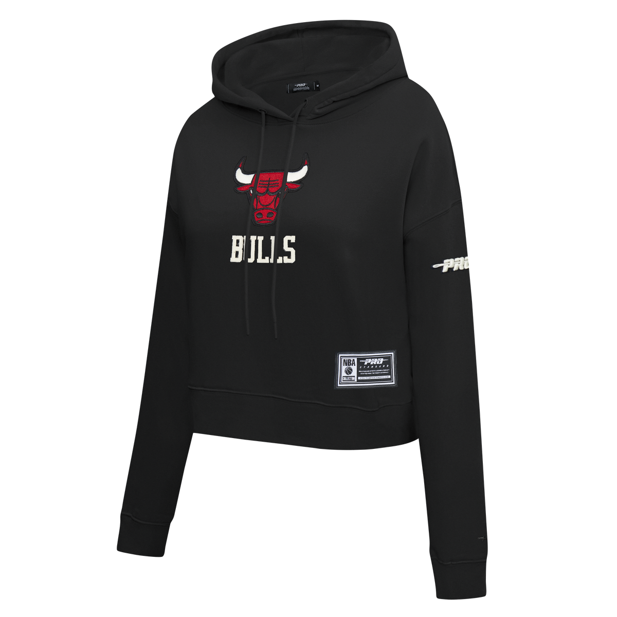 NBA CHICAGO BULLS MODERN ORIGINALS WOMEN'S FLC CROPPED PO HOODIE (BLACK)