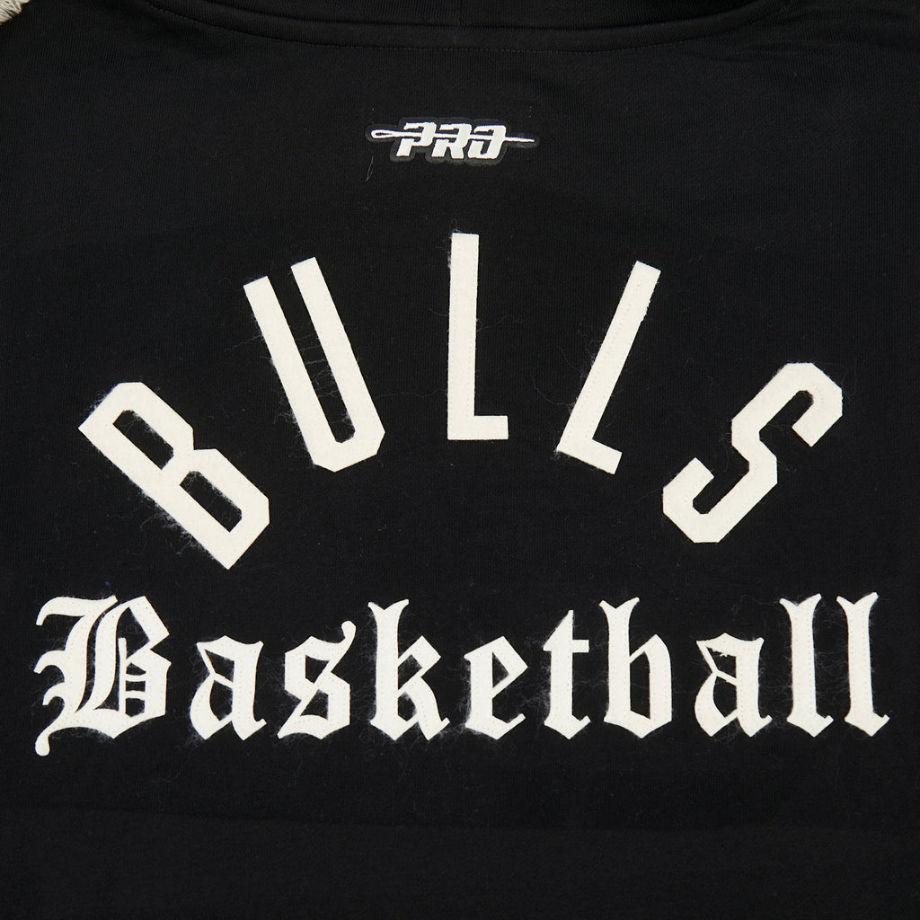 NBA CHICAGO BULLS MODERN ORIGINALS WOMEN'S FLC CROPPED PO HOODIE (BLACK)