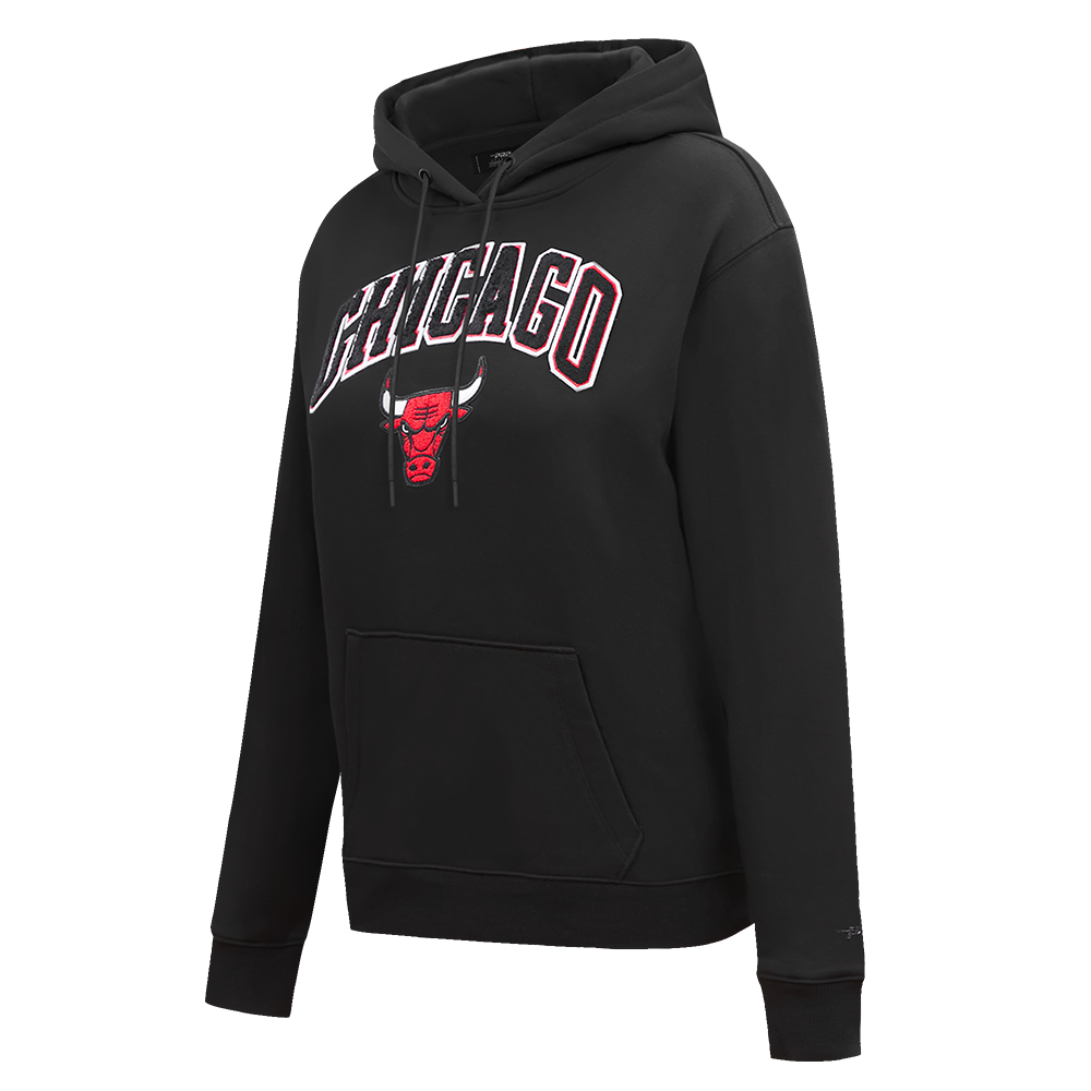 NBA CHICAGO BULLS CLASSIC WOMEN'S PULLOVER HOODIE (BLACK)