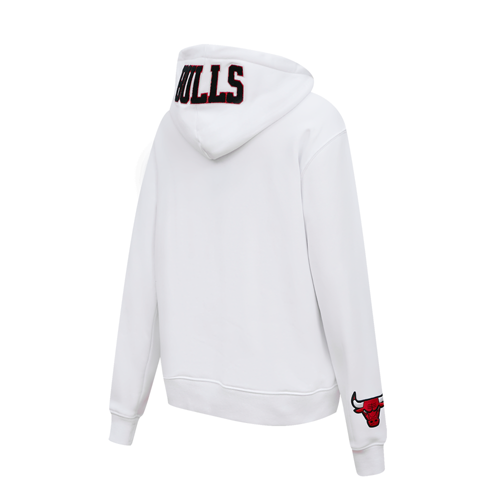 NBA CHICAGO BULLS CLASSIC WOMEN'S PULLOVER HOODIE (WHITE)