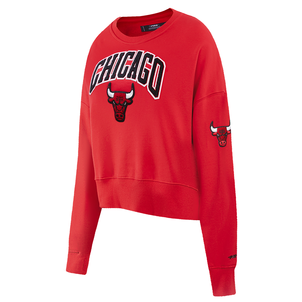 NBA CHICAGO BULLS CLASSIC WOMEN'S CREWNECK (RED)