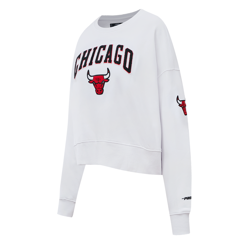 NBA CHICAGO BULLS CLASSIC WOMEN'S CREWNECK (WHITE)