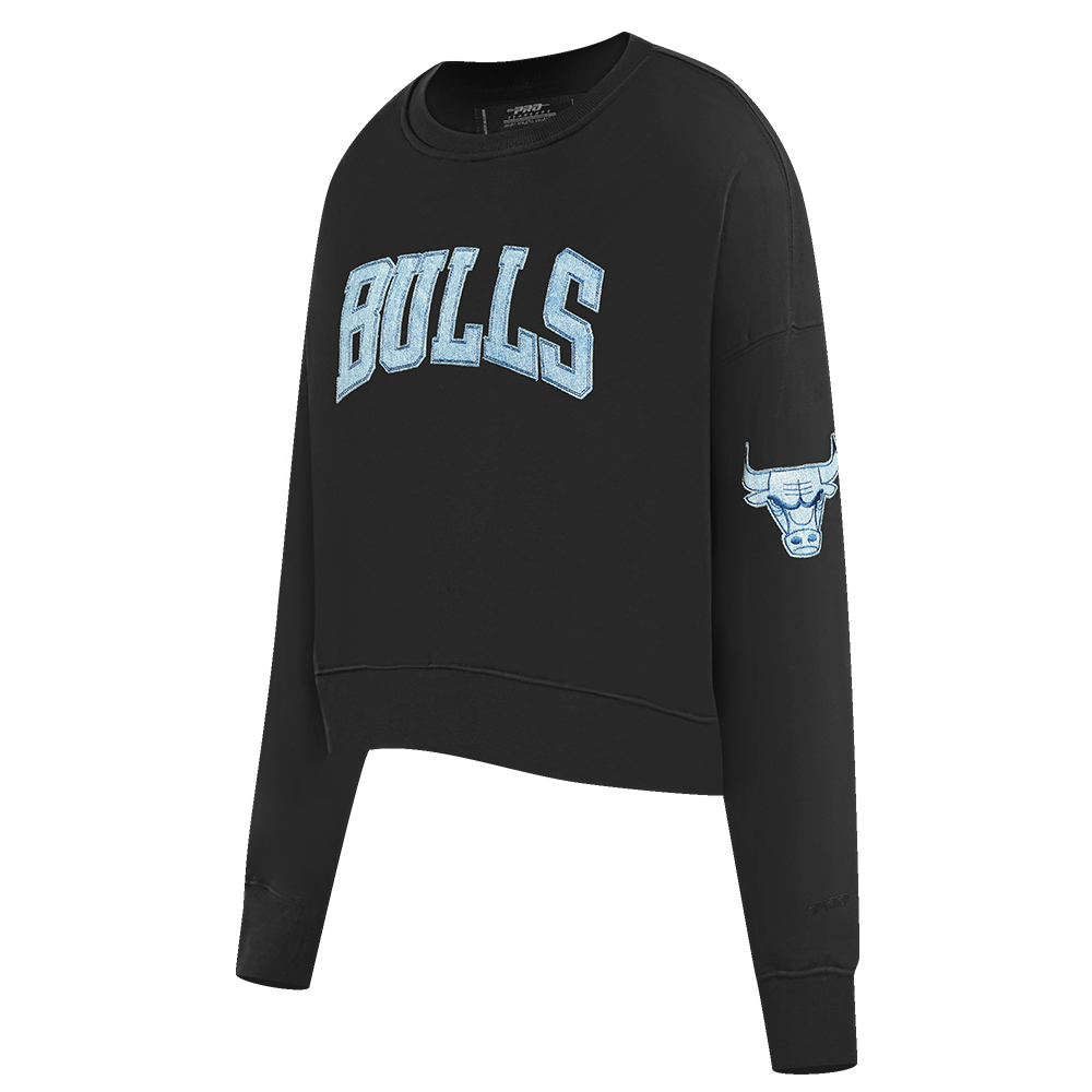 NBA CHICAGO BULLS VARSITY BLUES WOMEN'S CREWNECK (BLACK)