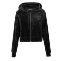 NBA CHICAGO BULLS TRIPLE BLACK CHANDAIL À CAPUCHON EN VELOURS À GLISSIÈRE POUR FEMME (TRIPLE NOIR)