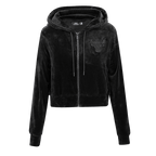 NBA CHICAGO BULLS TRIPLE BLACK CHANDAIL À CAPUCHON EN VELOURS À GLISSIÈRE POUR FEMME (TRIPLE NOIR)