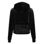 NBA CHICAGO BULLS TRIPLE BLACK CHANDAIL À CAPUCHON EN VELOURS À GLISSIÈRE POUR FEMME (TRIPLE NOIR)