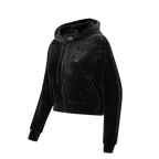NBA CHICAGO BULLS TRIPLE BLACK CHANDAIL À CAPUCHON EN VELOURS À GLISSIÈRE POUR FEMME (TRIPLE NOIR)
