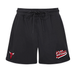 NBA CHICAGO BULLS SCRIPT TAIL WOMEN'S MESH SHORT (BLACK)