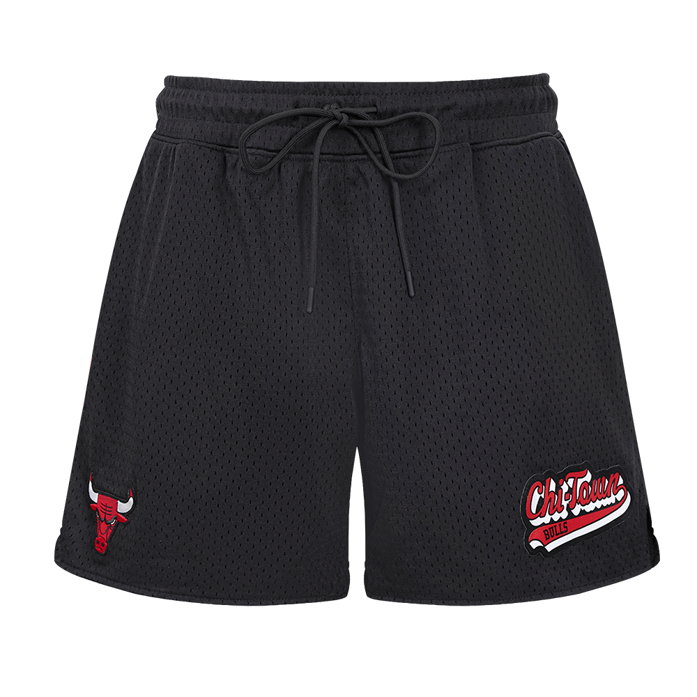 NBA CHICAGO BULLS SCRIPT TAIL WOMEN'S MESH SHORT (BLACK)