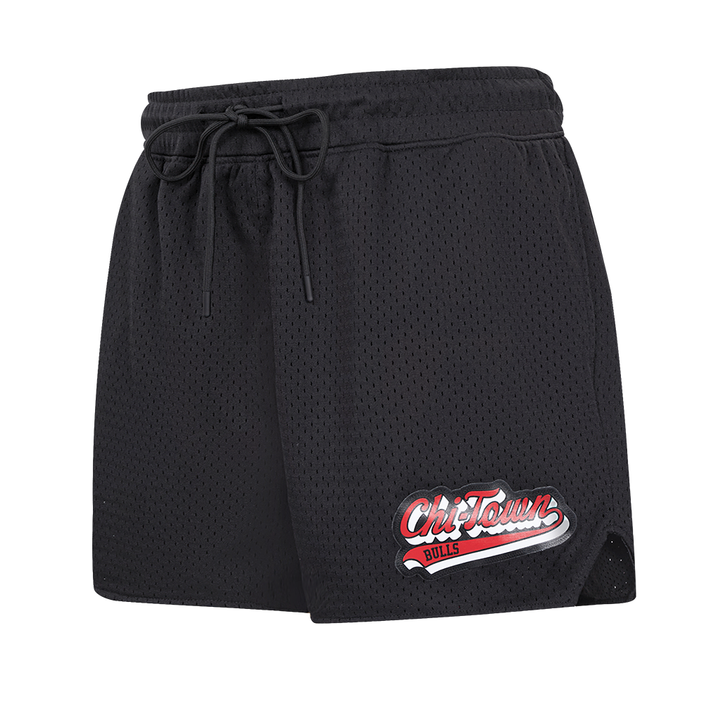 NBA CHICAGO BULLS SCRIPT TAIL WOMEN'S MESH SHORT (BLACK)