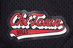 NBA CHICAGO BULLS SCRIPT TAIL WOMEN'S MESH SHORT (BLACK)