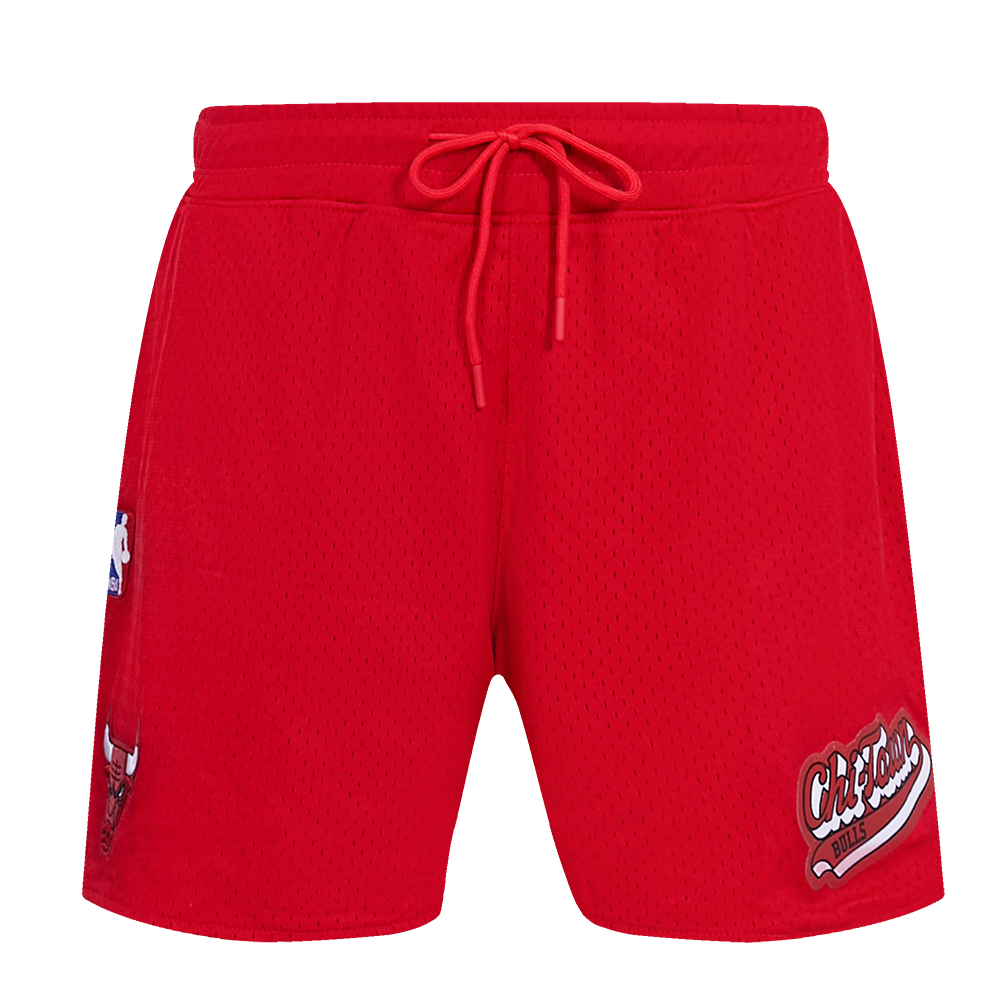 NBA CHICAGO BULLS SCRIPT TAIL WOMEN'S MESH SHORT (RED)
