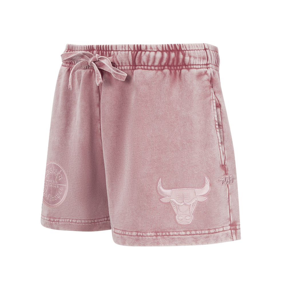 NBA CHICAGO BULLS WASHED CLASSIC SHORT EN MOLLETON FRANÇAIS DÉLAVÉ À L'ENZYME POUR FEMME (MAUVE DÉLAVÉ)