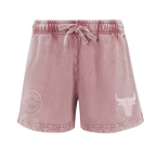 NBA CHICAGO BULLS WASHED CLASSIC SHORT EN MOLLETON FRANÇAIS DÉLAVÉ À L'ENZYME POUR FEMME (MAUVE DÉLAVÉ)