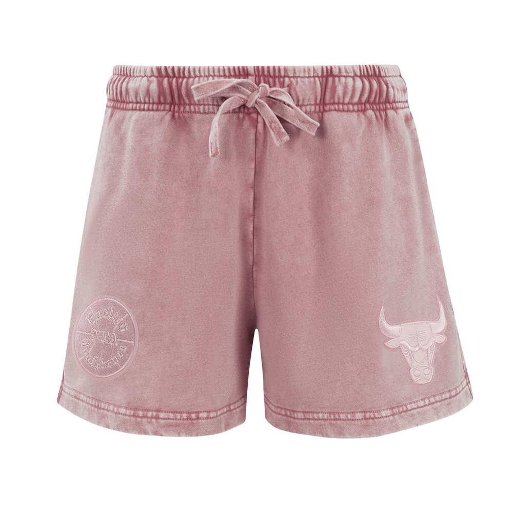 NBA CHICAGO BULLS WASHED CLASSIC SHORT EN MOLLETON FRANÇAIS DÉLAVÉ À L'ENZYME POUR FEMME (MAUVE DÉLAVÉ)