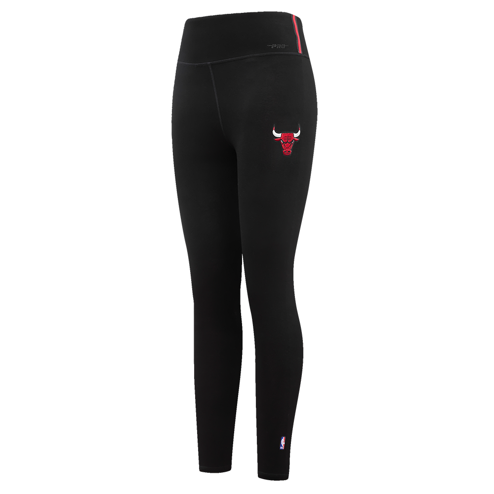 NBA CHICAGO BULLS SCRIPT TAIL WOMEN'S HIGH WAIST JERSEY LEGGING (BLACK)