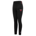 NBA CHICAGO BULLS SCRIPT TAIL WOMEN'S HIGH WAIST JERSEY LEGGING (BLACK)