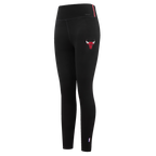 NBA CHICAGO BULLS SCRIPT TAIL WOMEN'S HIGH WAIST JERSEY LEGGING (BLACK)