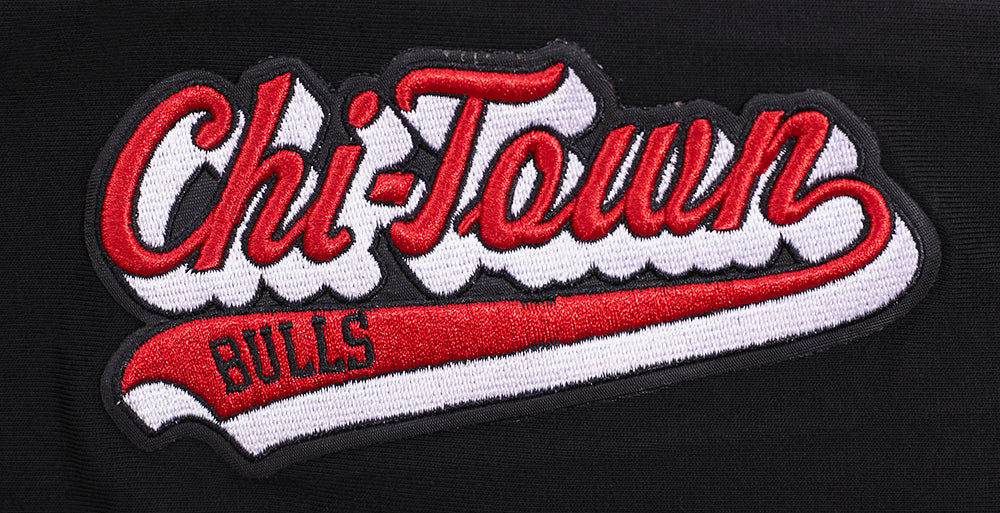 NBA CHICAGO BULLS SCRIPT TAIL WOMEN'S HIGH WAIST JERSEY LEGGING (BLACK)