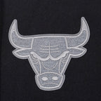 NBA CHICAGO BULLS REVERSE FRENCH TERRY WOMEN'S WOOL VARSITY JACKET (BLACK/GRAY/EGGSHELL)