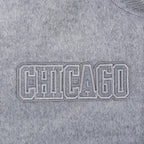 NBA CHICAGO BULLS REVERSE FRENCH TERRY WOMEN'S WOOL VARSITY JACKET (BLACK/GRAY/EGGSHELL)