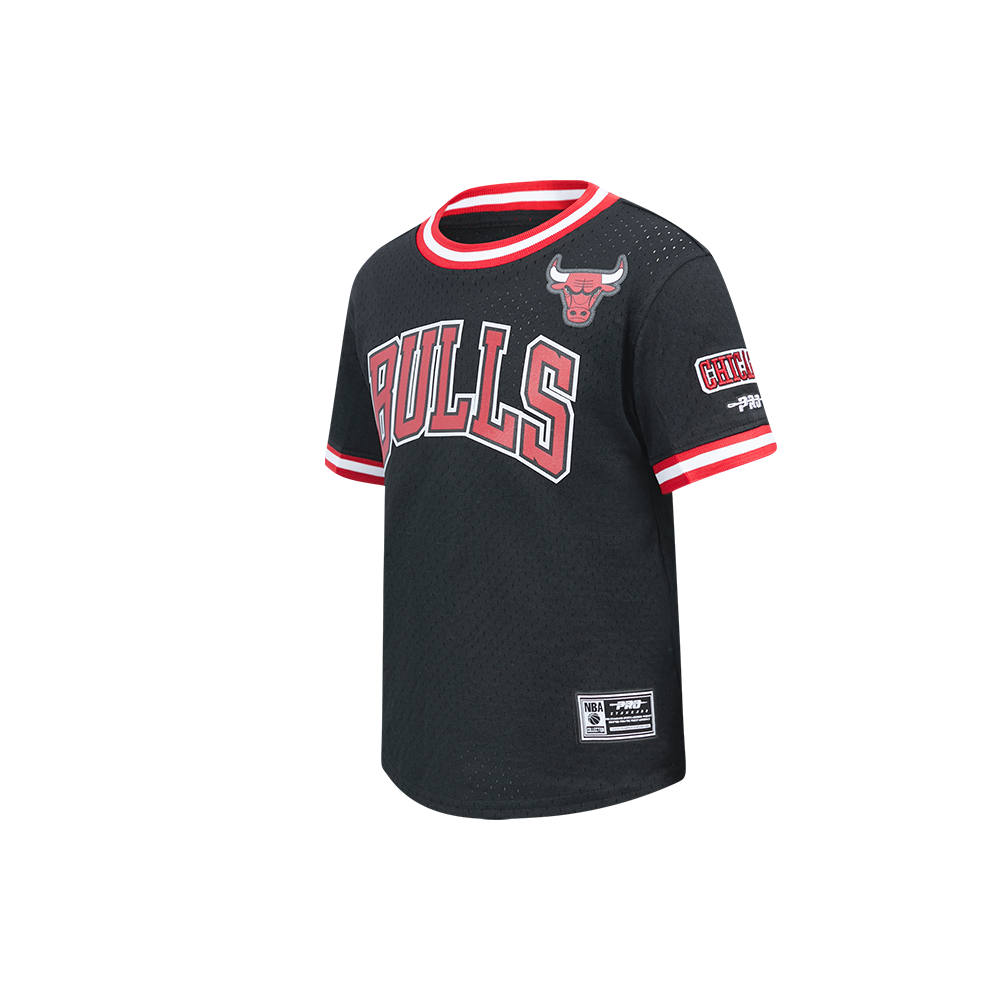 NBA CHICAGO BULLS CLASSIC T-SHIRT EN FILET À MANCHES COURTES POUR GARÇON ENFANT (NOIR/ROUGE)