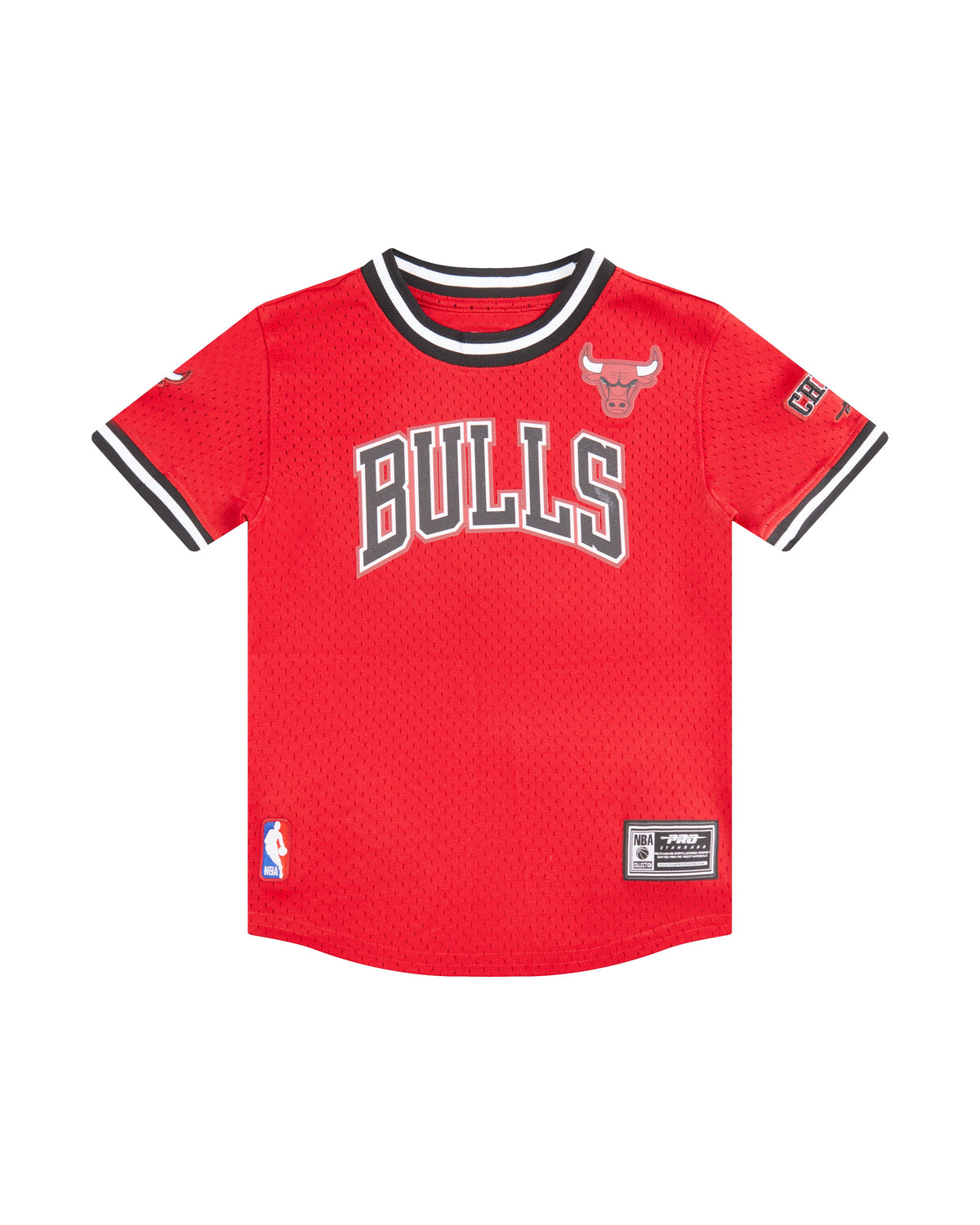 NBA CHICAGO BULLS CLASSIC T-SHIRT EN FILET À MANCHES COURTES POUR GARÇON ENFANT (ROUGE/NOIR)