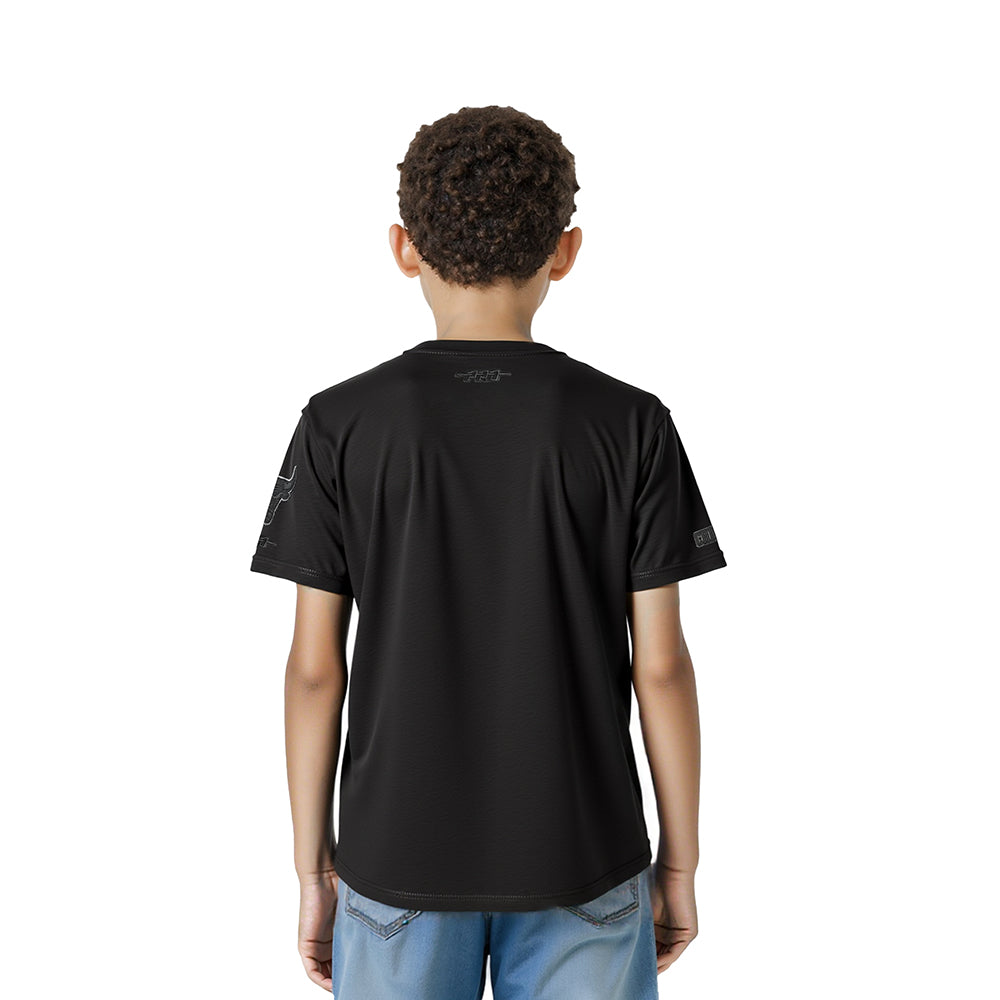 NBA CHICAGO BULLS TRIPLE BLACK LITTLE BOYS SHORT SLEEVE TEE (BLACK)
