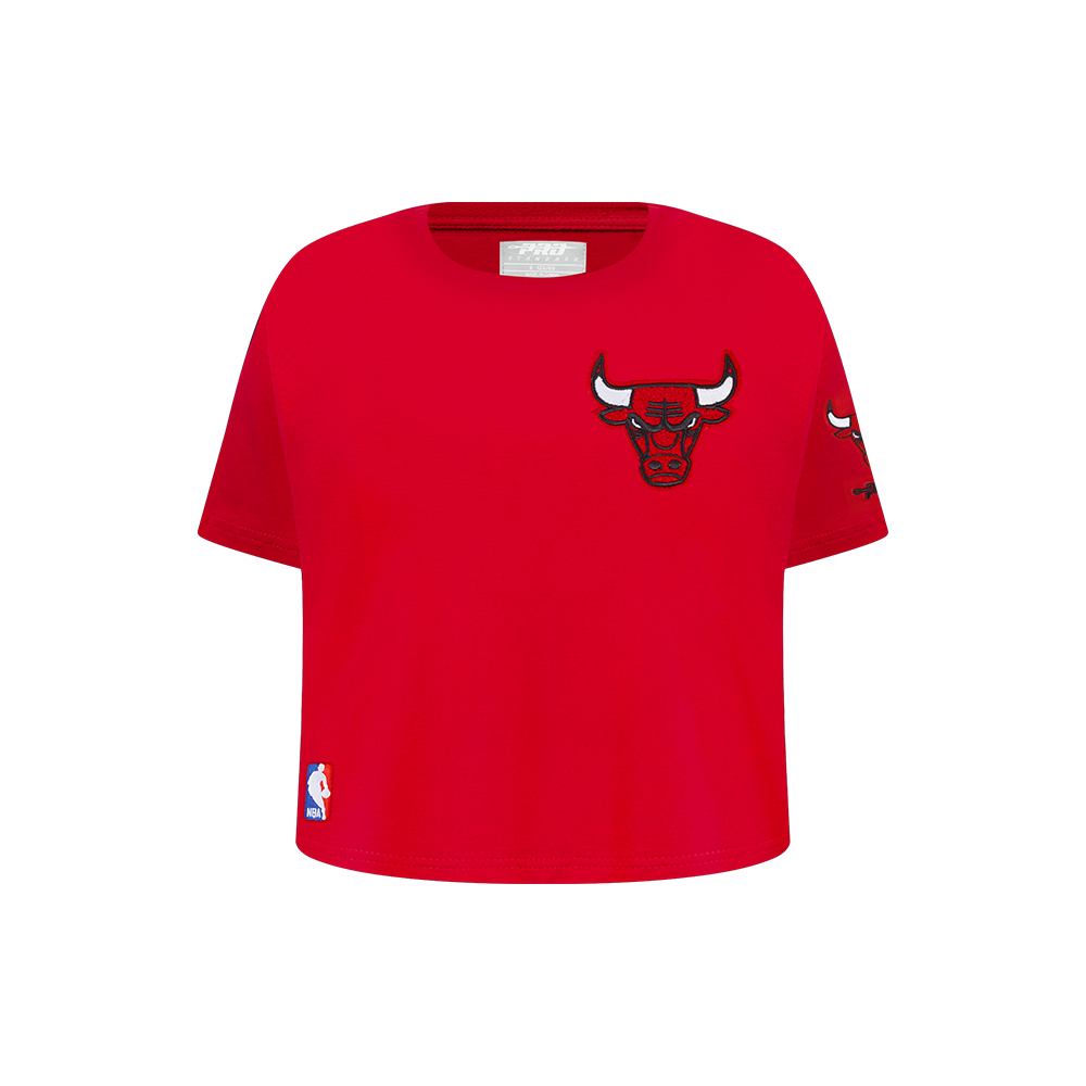 NBA CHICAGO BULLS CLASSIC LITTLE GIRL'S SHORT SLEEVE BOXY TEE (RED)