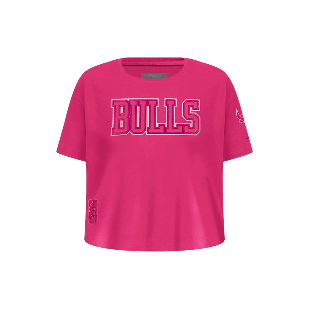 NBA CHICAGO BULLS TRIPLE PINK LITTLE GIRL'S SHORT SLEEVE BOXY TEE (BEETROOT PURPLE)