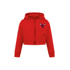 NBA CHICAGO BULLS CLASSIC CHANDAIL À CAPUCHON EN MOLLETON À GLISSIÈRE POUR FILLE ENFANT (ROUGE)
