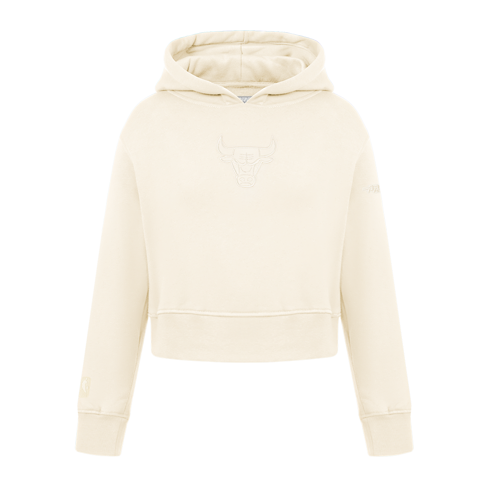 NBA CHICAGO BULLS NEUTRAL LITTLE GIRL'S FLEECE PULLOVER HOODIE (EGGSHELL)