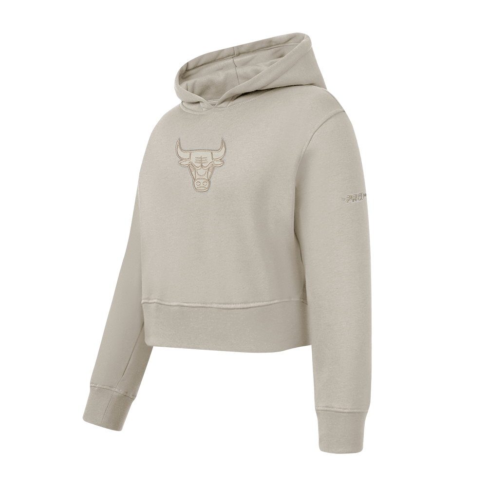 NBA CHICAGO BULLS NEUTRAL LITTLE GIRL'S FLEECE PULLOVER HOODIE (TAUPE)