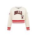 NBA CHICAGO BULLS RETRO CLASSIC CHANDAIL À COL ROND EN MOLLETON CÔTELÉ POUR FILLE ENFANT (COQUILLE D'ŒUF/ROUGE)