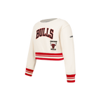 NBA CHICAGO BULLS RETRO CLASSIC CHANDAIL À COL ROND EN MOLLETON CÔTELÉ POUR FILLE ENFANT (COQUILLE D'ŒUF/ROUGE)