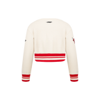 NBA CHICAGO BULLS RETRO CLASSIC CHANDAIL À COL ROND EN MOLLETON CÔTELÉ POUR FILLE ENFANT (COQUILLE D'ŒUF/ROUGE)