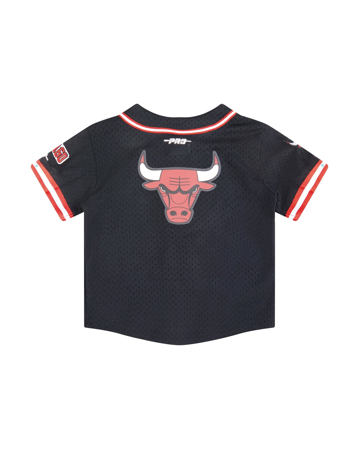 NBA CHICAGO BULLS CLASSIC TODDLER BOYS MESH BUTTON DOWN SHIRT (BLACK/RED)