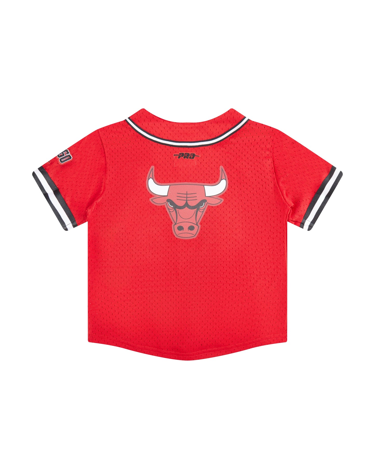 NBA CHICAGO BULLS CLASSIC TODDLER BOYS MESH BUTTON DOWN SHIRT (RED/BLACK)