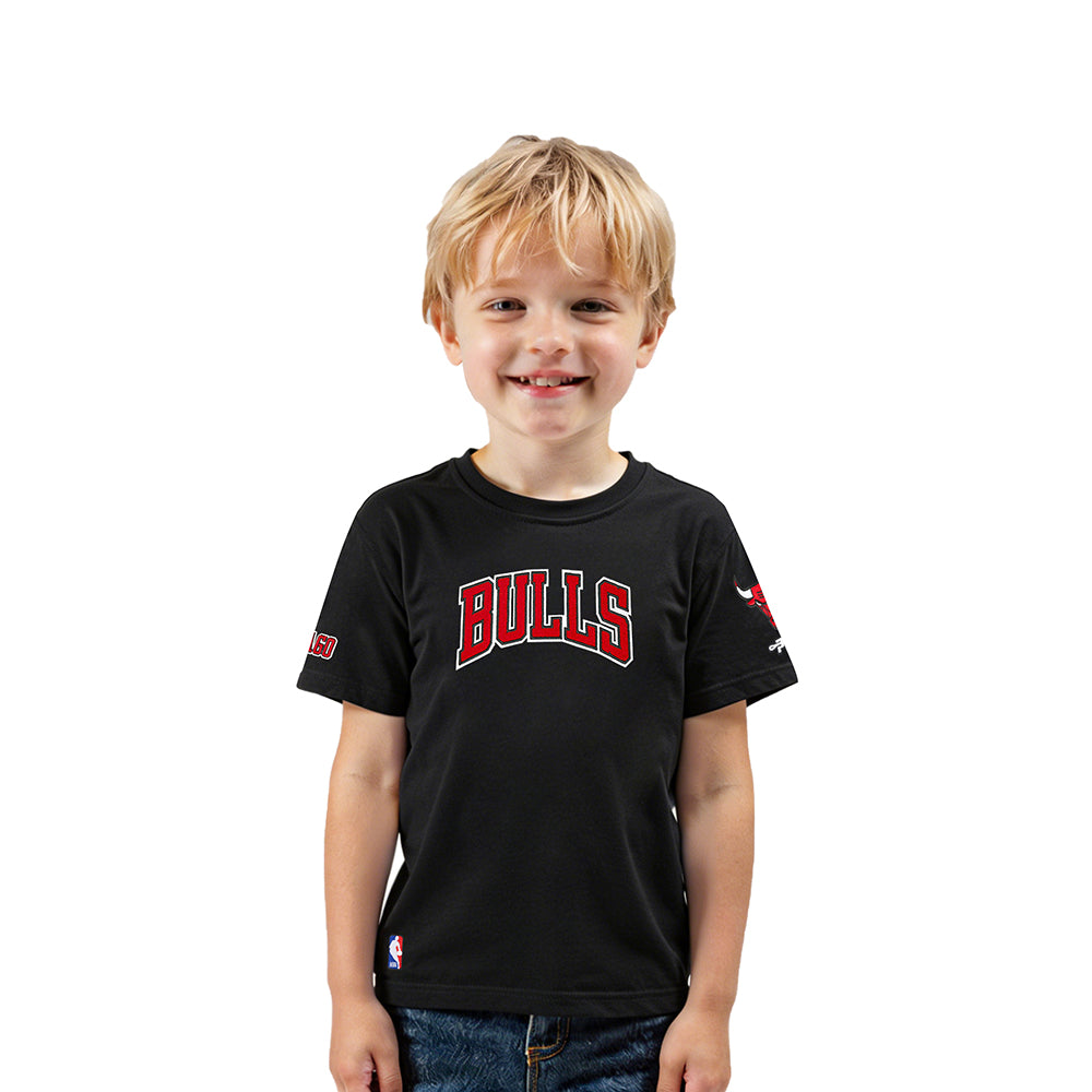 NBA CHICAGO BULLS CLASSIC T-SHIRT À MANCHES COURTES POUR GARÇON BAMBIN (NOIR)
