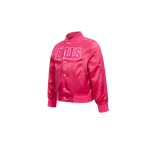 NBA CHICAGO BULLS TRIPLE PINK BIG GIRL'S SATIN JACKET (BEETROOT PURPLE)