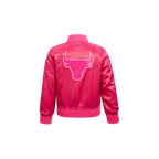 NBA CHICAGO BULLS TRIPLE PINK BIG GIRL'S SATIN JACKET (BEETROOT PURPLE)
