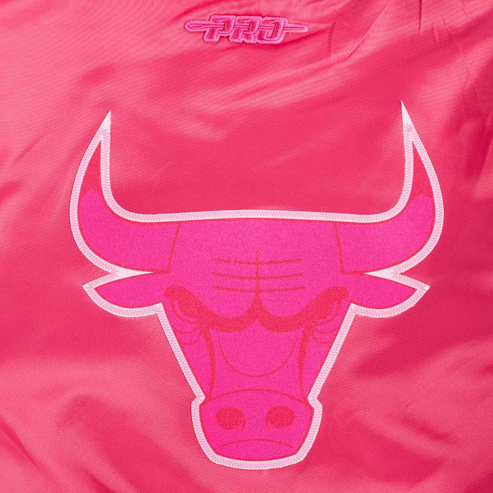NBA CHICAGO BULLS TRIPLE PINK BIG GIRL'S SATIN JACKET (BEETROOT PURPLE)