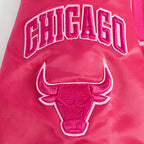 NBA CHICAGO BULLS TRIPLE PINK BIG GIRL'S SATIN JACKET (BEETROOT PURPLE)