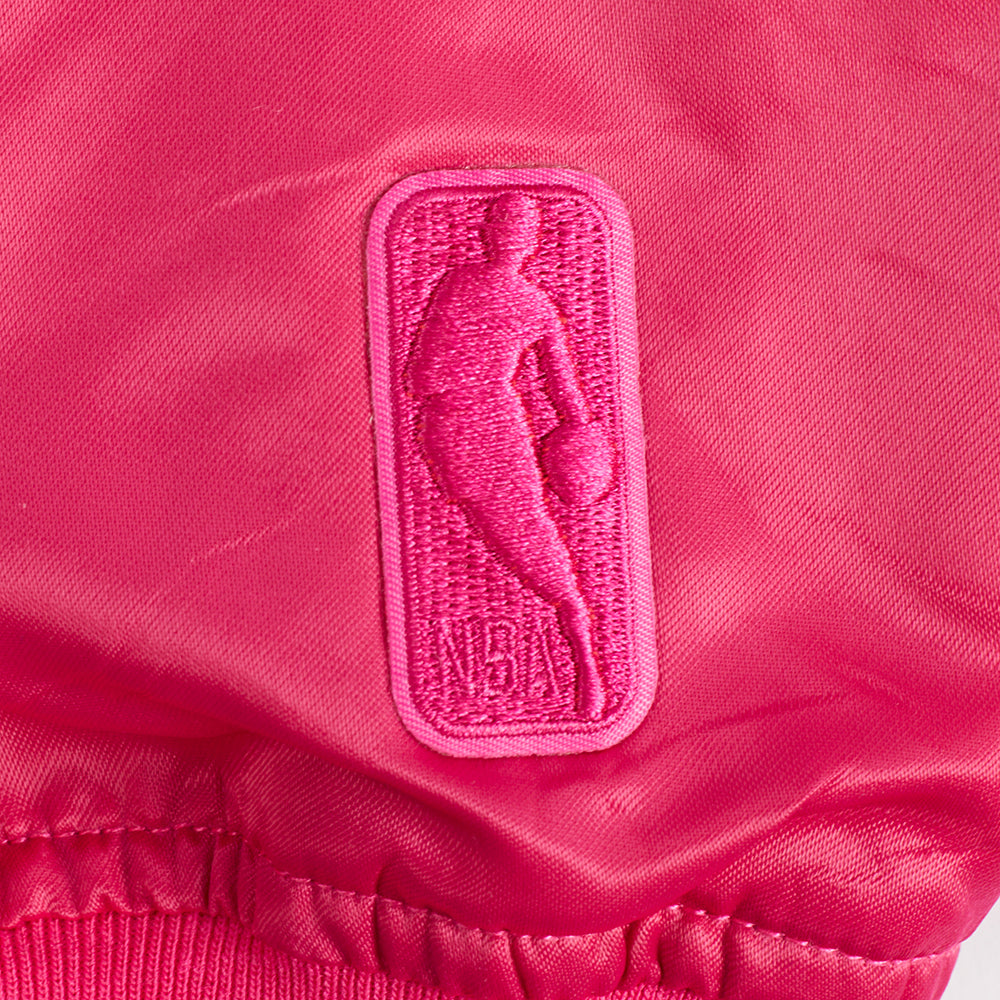 NBA CHICAGO BULLS TRIPLE PINK BIG GIRL'S SATIN JACKET (BEETROOT PURPLE)
