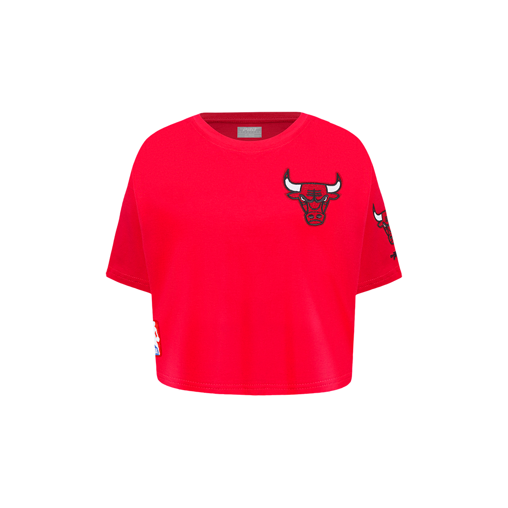 NBA CHICAGO BULLS CLASSIC TODDLER GIRL'S SHORT SLEEVE BOXY TEE (RED)
