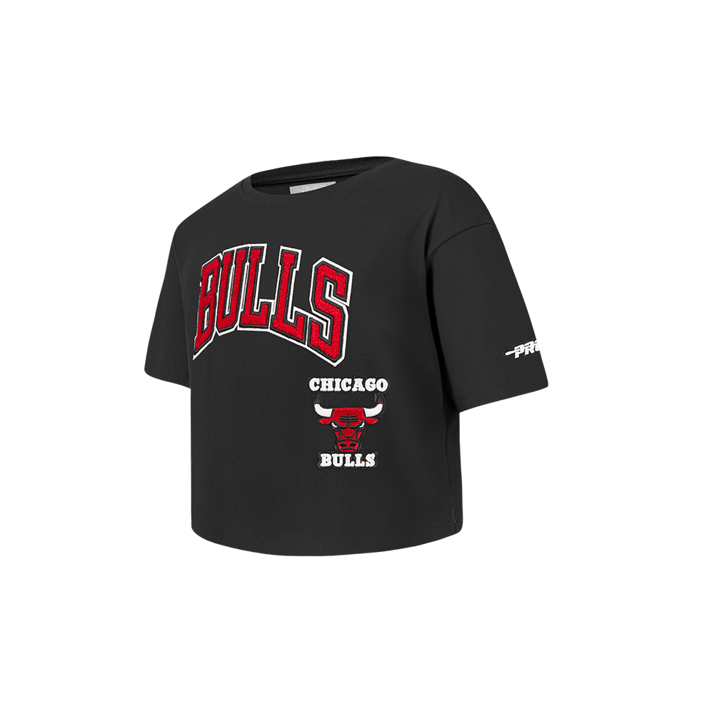 NBA CHICAGO BULLS RETRO CLASSIC TODDLER GIRLS SHORT SLEEVE BOXY TEE (BLACK)