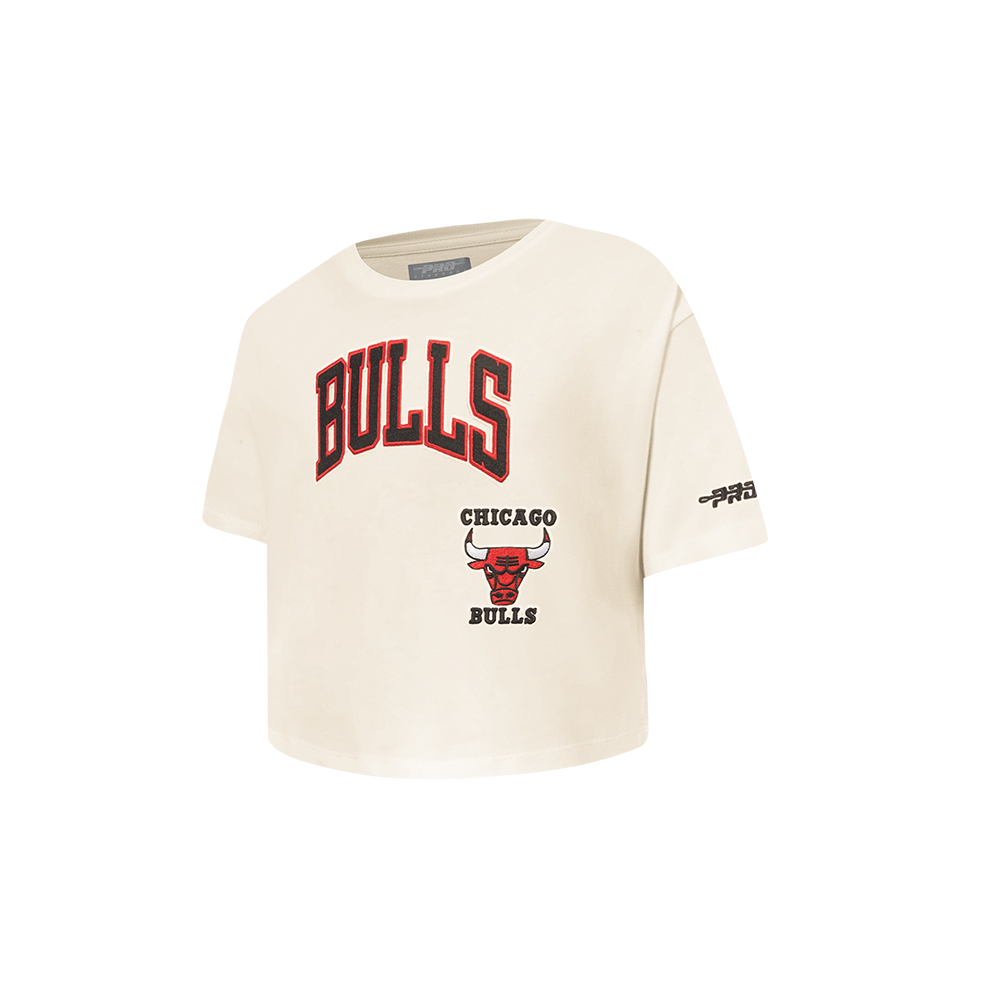 NBA CHICAGO BULLS RETRO CLASSIC TODDLER GIRL'S SHORT SLEEVE BOXY TEE (EGGSHELL)