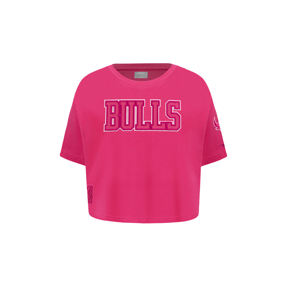 NBA CHICAGO BULLS TRIPLE PINK TODDLER GIRL'S SHORT SLEEVE BOXY TEE (BEETROOT PURPLE)