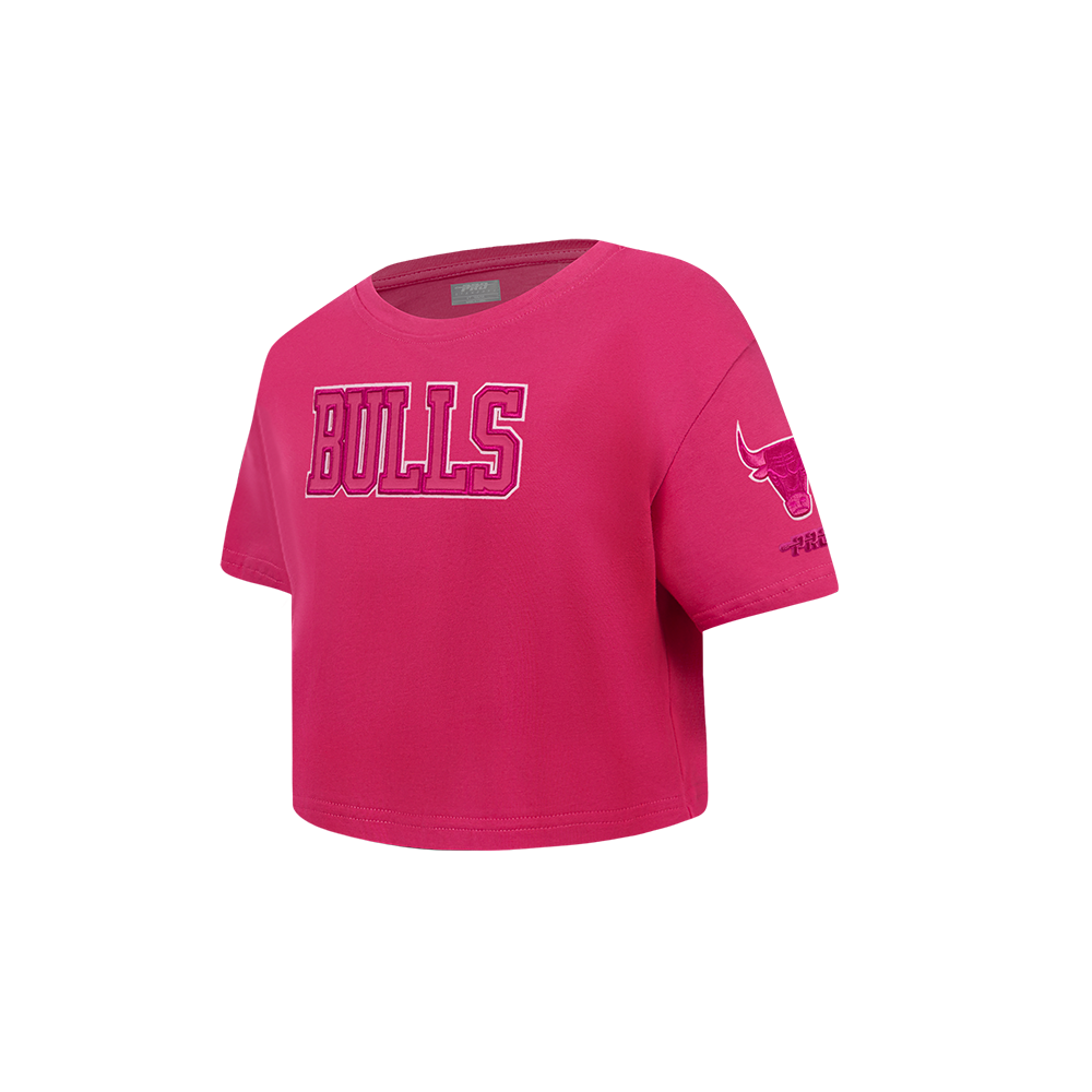 NBA CHICAGO BULLS TRIPLE PINK TODDLER GIRL'S SHORT SLEEVE BOXY TEE (BEETROOT PURPLE)