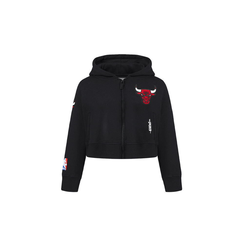NBA CHICAGO BULLS CLASSIC TODDLER GIRL'S FLEECE FULL ZIP HOODIE (BLACK)
